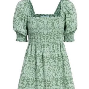 Hill House Home Athena Nap Dress in Green Jacquard